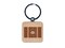 Mississippi Magnolia State Flag Engraved Wood Square Keychain Tag Charm